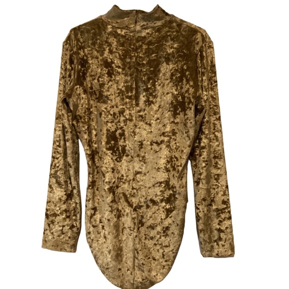 Elements Exclusively by Spiegel Crushed Velvet Bodysuit Large L - Picture 3 of 11